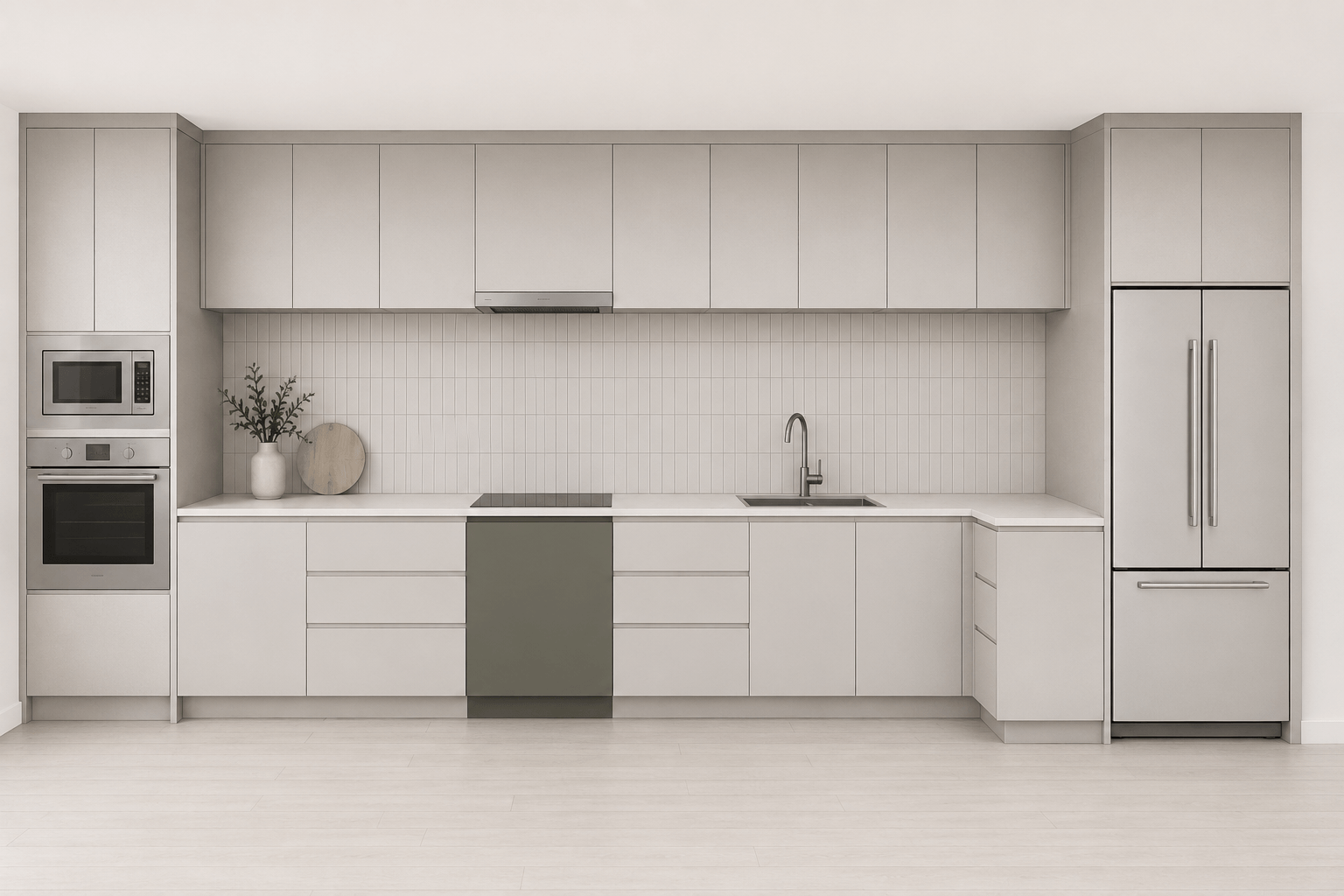 Configured kitchen cabinetry