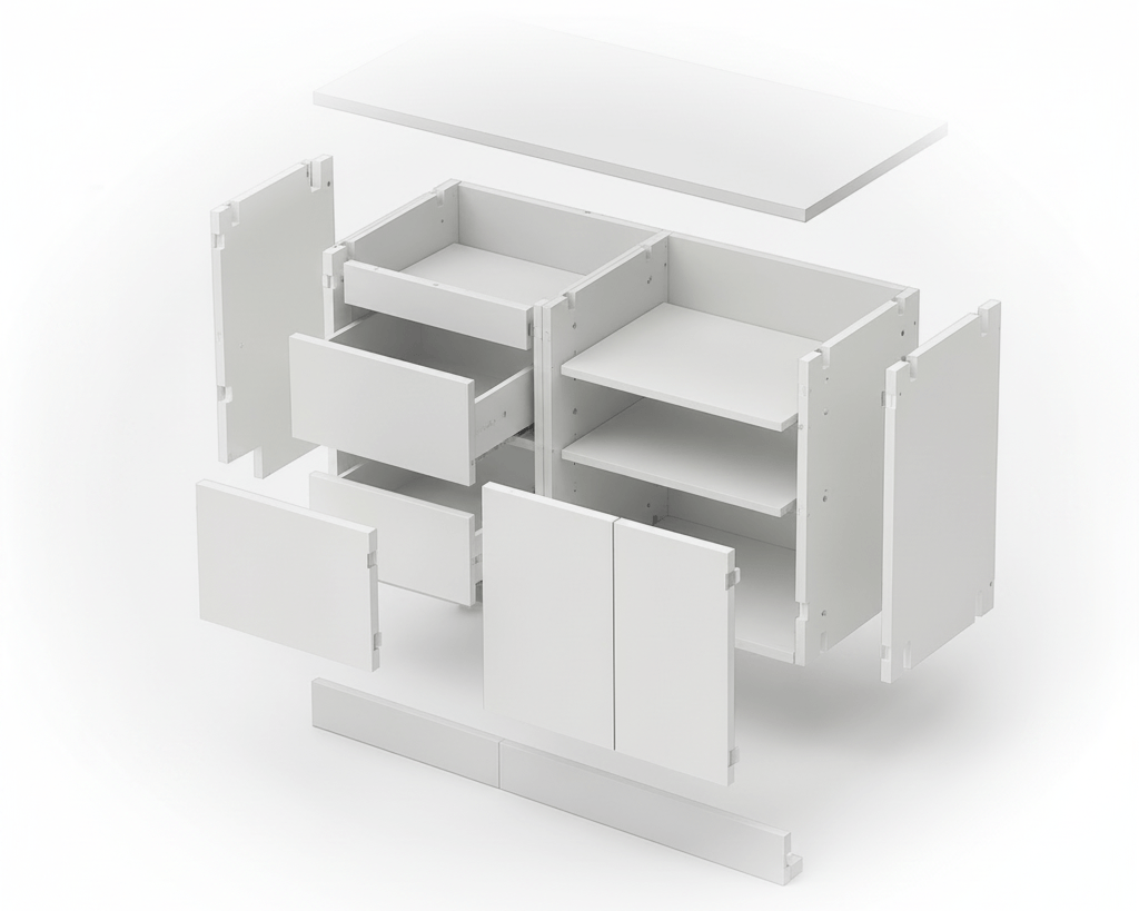 3D cabinet configuration render
